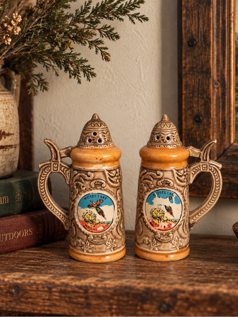 Vintage Ceramic Stein Style Salt and Pepper Shakers